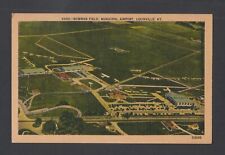 linen border postcard Bowman Field, Municipal Airport, Louisville, Kentucky rj picture