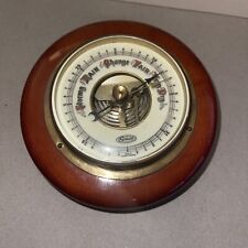 Vintage Stellar Barometer West Germany Wooden Metal Ship's Wheel Metal Face Old picture