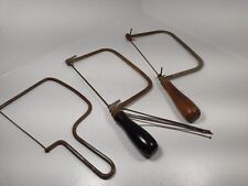 3 Vintage saws Mayes No 10 Trojan & Unmarked Coping Saw antique vintage old tool picture