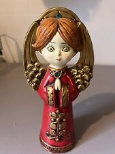 Vintage Red Big Eye Christmas Angels Composite Paper Mache Made in Japan picture
