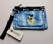LeSportsac X Disney Mickey Mouse Tie Dye Lot Of 3 Bags Wristlet Travel Case picture