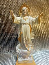 SACRED HEART JESUS — GOLD STATUE PORCELAIN CATHOLIC LLADRO BAROQUE MARY CATHOLIC picture