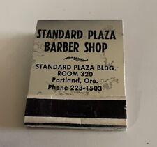 Vintage 1960’s  Standard Plaza Barber Shop Portland, OR Matchbook Full Unstruck picture