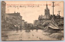 Dayton Ohio~1913 Flood Disaster~Downtown Wreck Scene~1913 Postcard picture