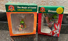 VTG (2) LOONEY TUNES MARVIN THE MARTIAN ORNAMENTS THE MAGIC OF CRYSTAL & ROCKET picture