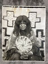 Early 20th C. PHOTOGRAPH Apache Basket WALTER J LUBKEN Native American ARIZONA picture