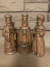 3 Wise Men / 3 Kings Ceramic Figurine Nativity 10.5” Tx 5.5”W Monochromatic picture