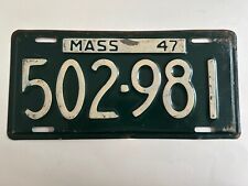 1947 Massachusetts License Plate Steel Variety Original Paint Still Has Gloss picture
