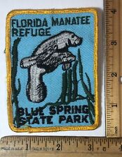 Vintage Florida Manatee Refuge Blue Springs State Psrk Patch Souvenir Used picture