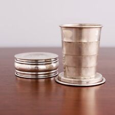 GORHAM AMERICAN STERLING SILVER PORTABLE CUP  #A1327 BEADED CASE 1903 MONOGRAM F picture
