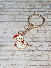 Christmas Snowman Keychain Holiday Season Snow Winter Kc Gold  picture