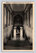Old Postcard Grand Stairway Metropolitan Museum of Art New York City 1936 picture