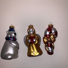 Blown Glass Christmas Ornaments Polar Bear ,Angel And Candy Cane picture