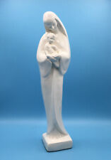 VTG  Madonna & Child 14” Figurine Lovely Bone Glazed Ceramic Outstanding picture