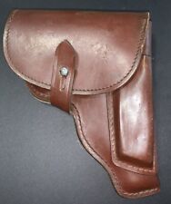 East German Issue Makarov Holster Brown Leather Magazine Holder Has A Tear picture