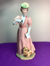 Retro Homco Victorian Lady Louise Porcelain Figurine w/ Binoculars & Dog    202 picture
