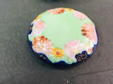 Vintage Antique Floral Flower Painted porcelain Trinket Jewelry Box picture