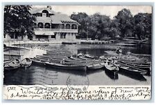 1905 Scene At Lincoln Park Lake Boating Building View Chicago Illinois Postcard picture