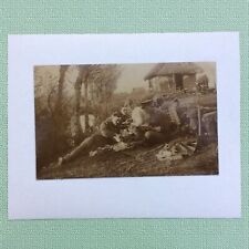 c1917 TYPE-1 PRESS PHOTOGRAPH, WWI SOLDIERS EAT LUNCH & TAKE A BREAK FROM WAR-10 picture