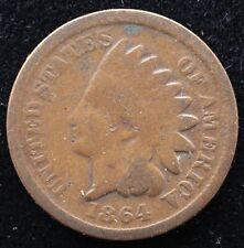 KAPPYSCOINS G8496 1864 BZ  CIVIL WAR USED AND DATED  INDIAN  CENT GOOD SEV SPOTS picture