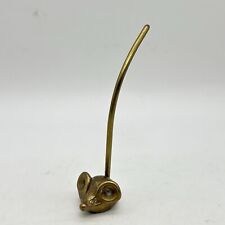Vintage MCM Small Brass Mouse Spindle Paper Receipt Ring Holder picture