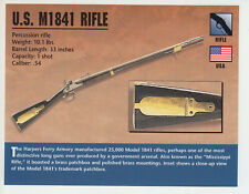 U.S. M1841 RIFLE Percussion Gun USA Atlas Classic Firearms PHOTO CARD picture