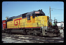 Original Slide - GTW Grand Trunk Western 5936 SD40-2 UP colors Cicero IL 2-21-91 picture