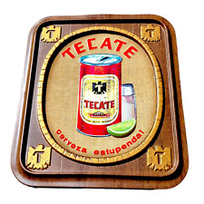 Vintage TECATE Cerveza Beer Sign RARE 3D Molded Plastic Metallic picture
