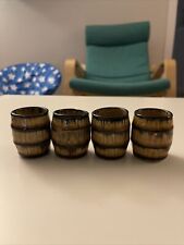 Vintage Set Of  Four Tiny Ceramic Barrels Made In Japan picture