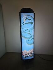 UNIQUE RARE COORS LIGHT ROTATING LIGHTED SIGN 3 SIDED FROM 2004-34.5