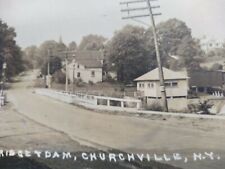 Vintage Bridge Dam Churchville New York Town Road Real Photo Postcard picture