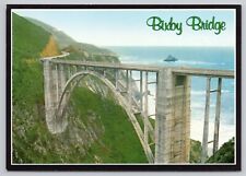 Monterey California, Bixby Creek Bridge, Highway 1, Vintage Postcard picture