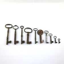 Lot of 10 Antique Vintage Keys Skeleton Key Steel Brass Iron picture