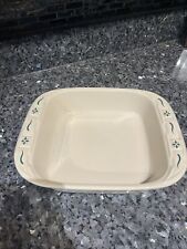 Longaberger Pottery Woven Tradition Ivory Blue Casserole Baking Dish 8 x 8 picture