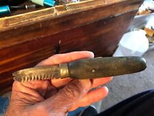 Vintage 6-1/2” USMC Wood Hndl w/ 2-1/8” SAW PULLER Blade Fixed Blade Knife TOOL picture