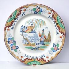 Antique French Polychrome Porcelain Timor K&G Luneville France Plate 1890’s picture