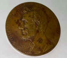 Rare Antique American Bronze GAR Civil War Veterans Lincoln 100th Birthday Medal picture