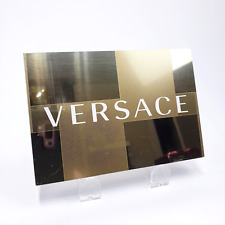 Versace Medusa Logo Mirrored Gold Store Display Sign Advert Art Glass Plaque picture