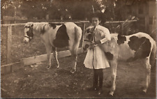 RPPC POSTCARD Girl with ponies picture