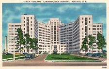 Postcard NY Buffalo New Veterans Administration Hospital Linen Vintage PC H637 picture