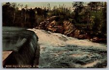 Mine Falls Nashua New Hampshire Waterfall Forest River Rapids Vintage Postcard picture