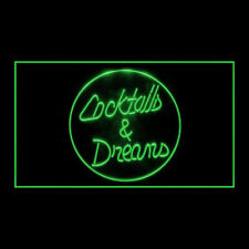 170021 Cocktails Dreams Open Bar Pub Home Decor Display LED Light Neon Sign picture