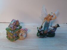 Porcelain fairy figurine And Morning Glory Birdhouse (Boy Wing Broken) picture