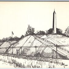 c1960s Sioux City, IA Sergeant Floyd Monument Sketched by Wm J Wagner Brown A217 picture