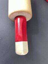Vintage Rolling Pin 16 In Wood Red White 40s 50’s picture