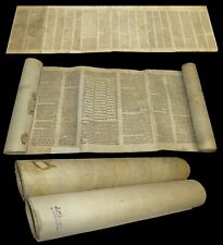LARGE RARE ANCIENT TORAH BIBLE SCROLL MANUSCRIPT 150-200 YEARS OLD FROM ROMANIA picture