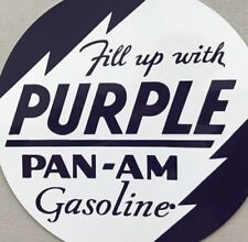 Vintage Style Purple Pan-am Gasoline Oil Heavy Steel Metal Quality Sign picture