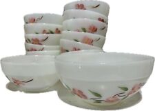 Fire King Oven Ware Peach Blossom Cereal/Soup Bowls, 6” And 7 1/2” Serving Bowls picture