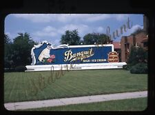 Billboard Sign Banquet Milk Ice Cream 35mm Slide 1950s Red Border Kodachrome picture