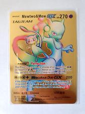 Mewtwo&Mew GX Tag Team Pokemon Metal Solid Cards HP270 Fun Art Collectable Gift picture